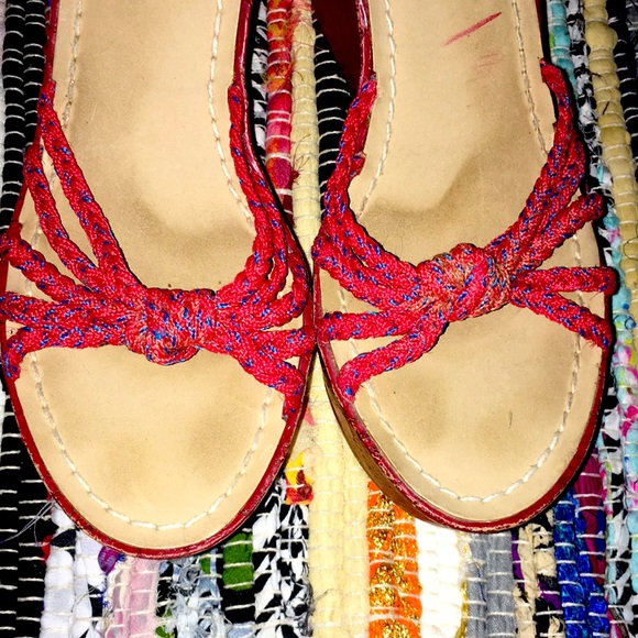 RARE MISS TRISH OF CAPRI FOR TARGET RUBY CORK WEDGE PLATFORM SANDALS SZ 8 - Picture 3 of 6